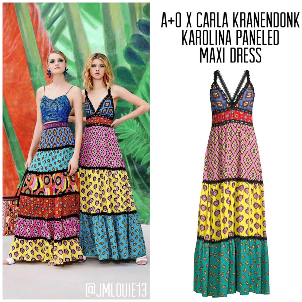 🎀SOLD🎀Alice + Olivia x Carla Kranendonk Karolina Paneled Maxi Dress